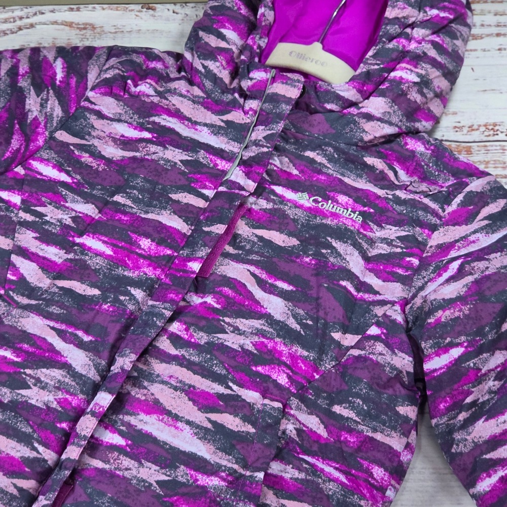 Columbia Puffer Jacket Toddler Girl 4T Purple Pink Excellent Hooded Insulated